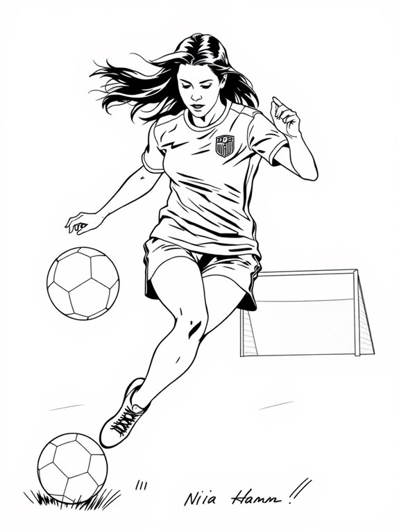 mia hamm coloring page action