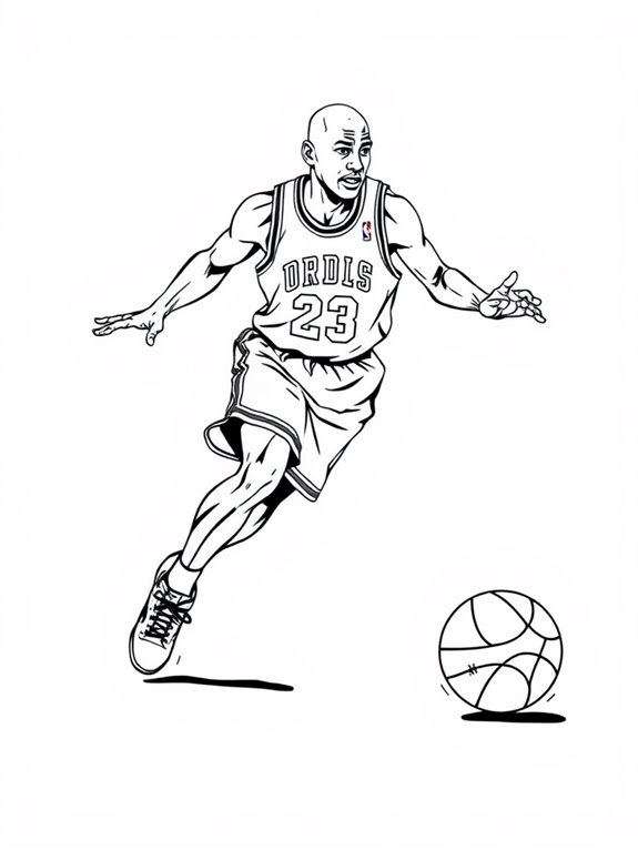 michael jordan dribbling basketball