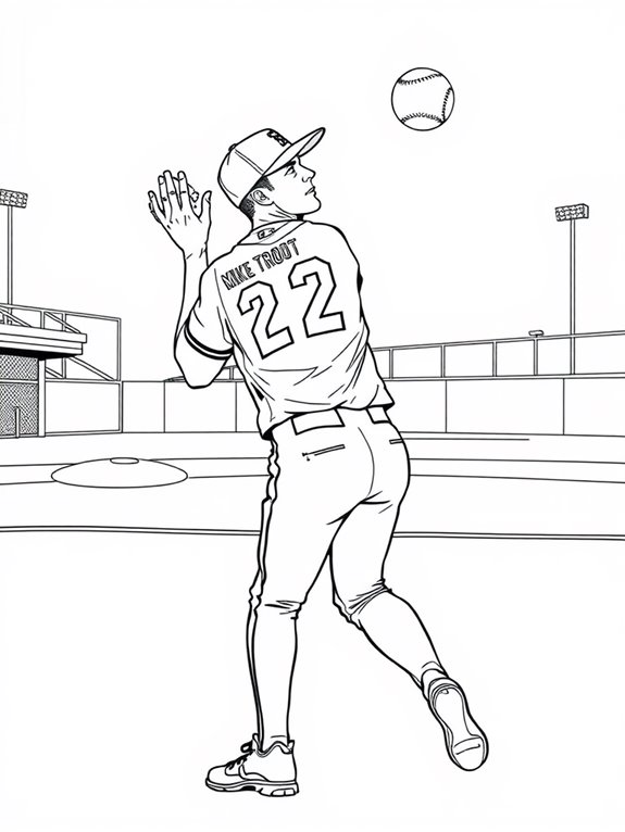 mike trout baseball coloring page