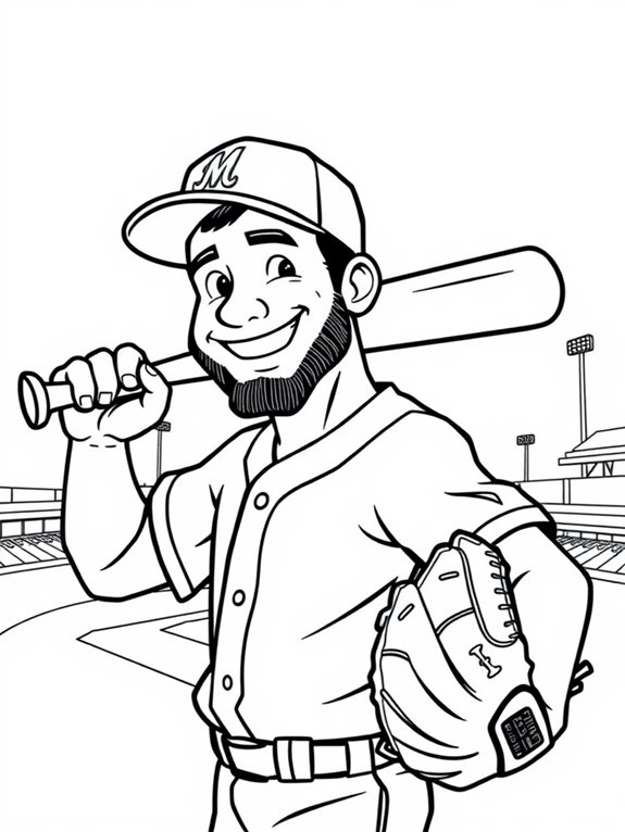 mike trout cartoon coloring