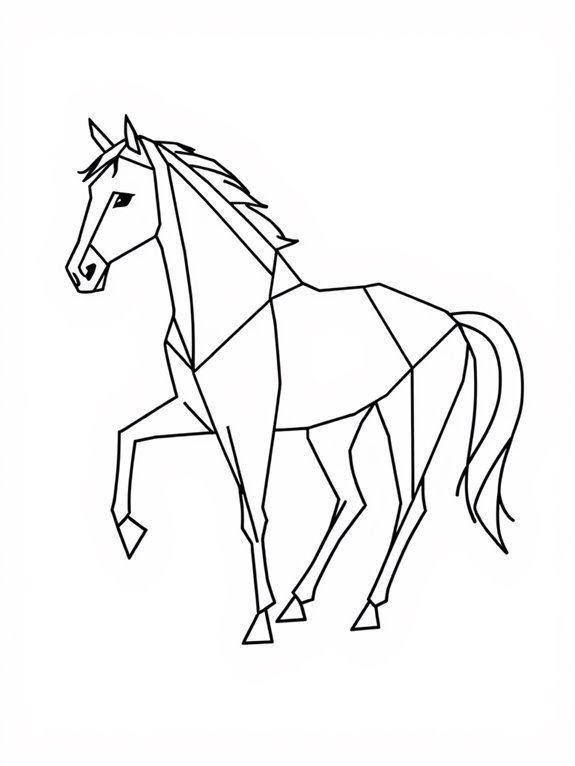 minimalist geometric horse design