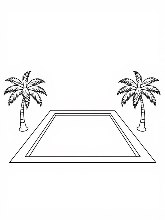 minimalist pool with palms