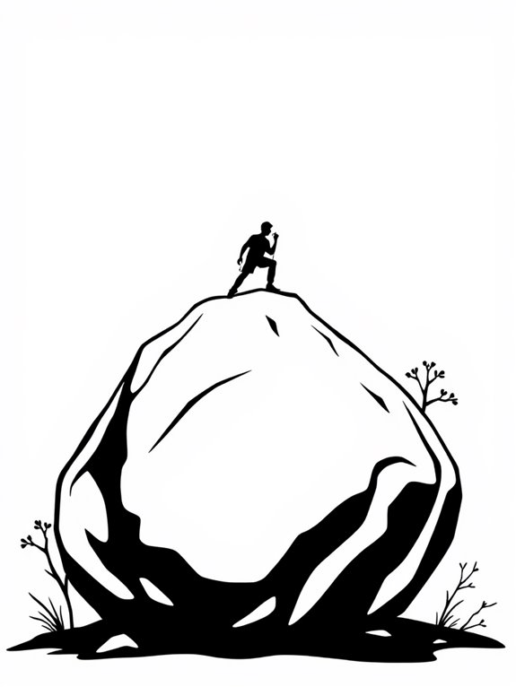 minimalist rock climbing illustration