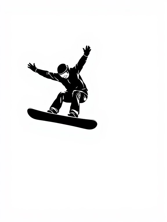 minimalist snowboarding silhouette design