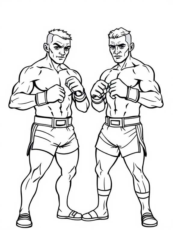 mma fighters in stance