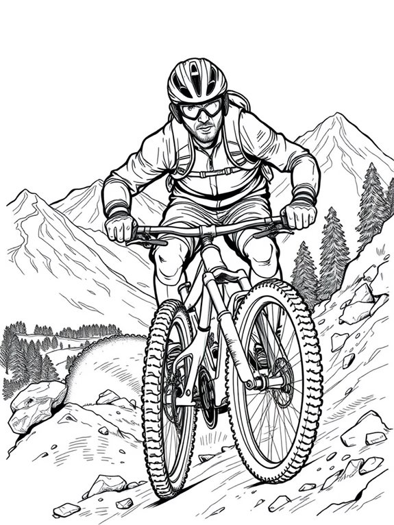 mountain biker coloring page