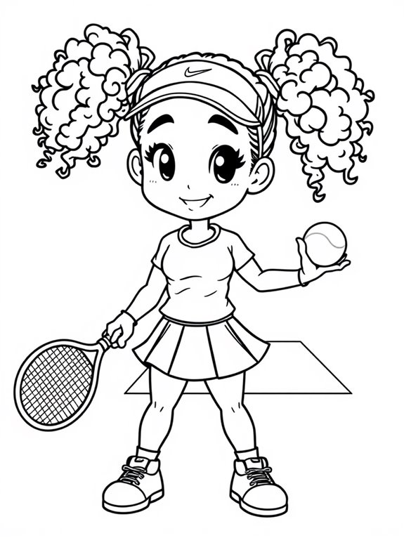 naomi osaka cartoon coloring page