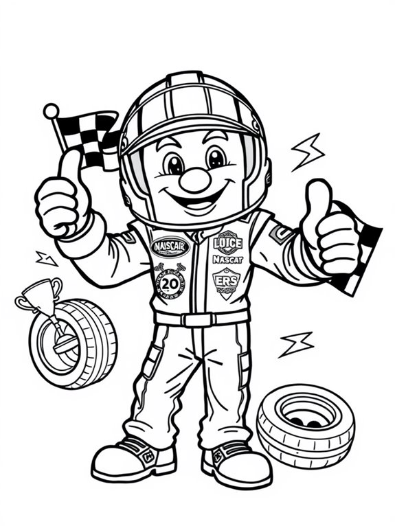 nascar themed mascot coloring page