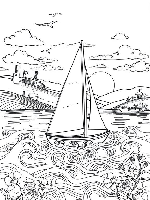 nature themed sailing art