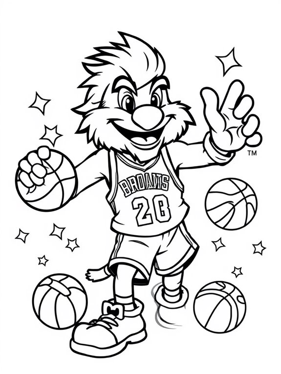 nba finals mascot coloring page