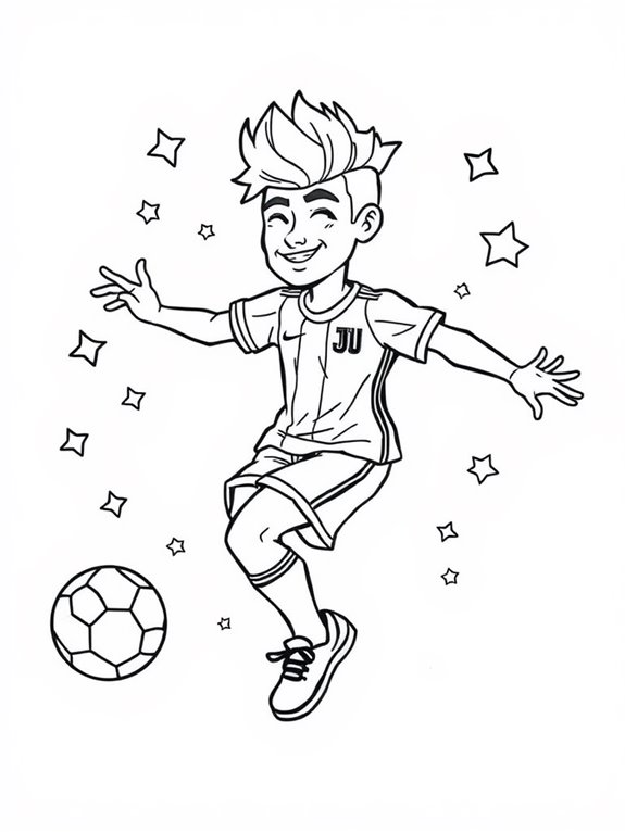 neymar jr coloring page