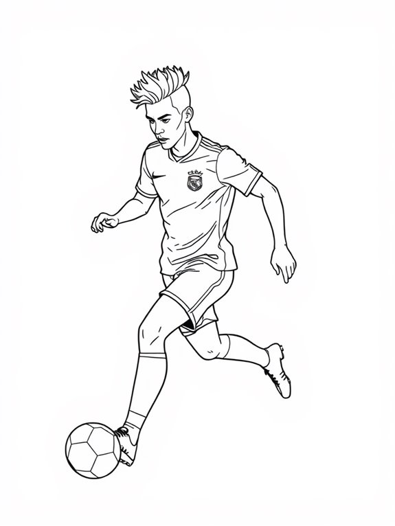 neymar jr coloring page