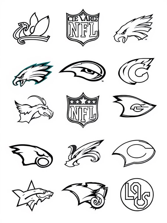 nfl team logos coloring page