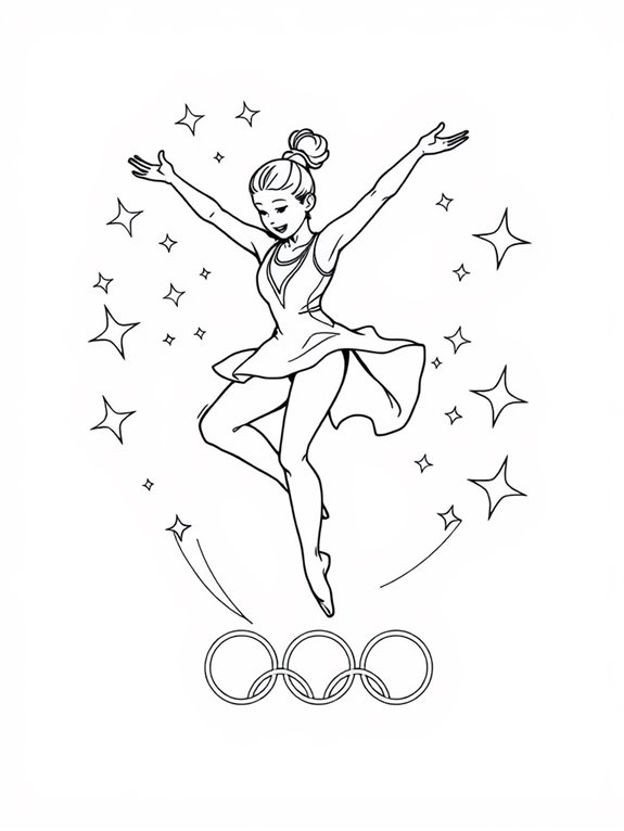 olympic gymnastics coloring activity