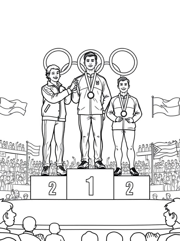 olympic medal ceremony coloring page