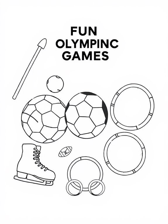 olympic sports equipment coloring