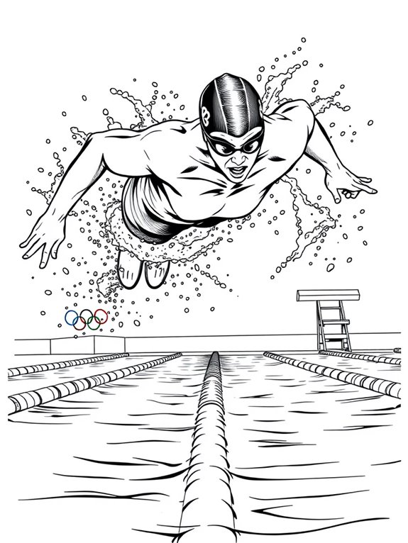 olympic swimming champions coloring page