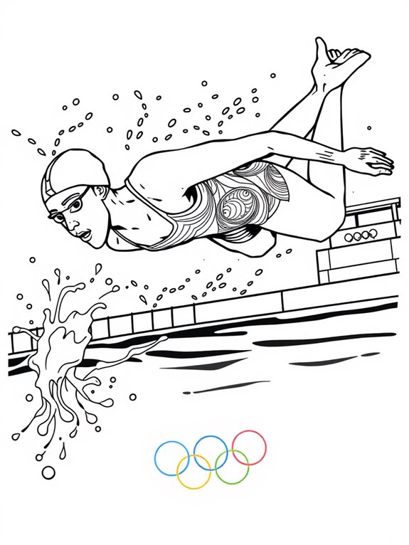 olympic swimming coloring page