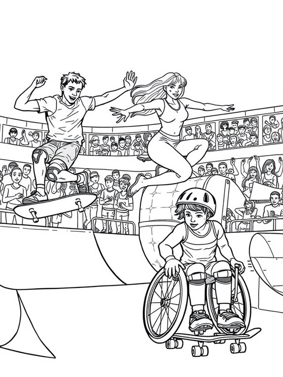 paralympic athletes skateboarding art