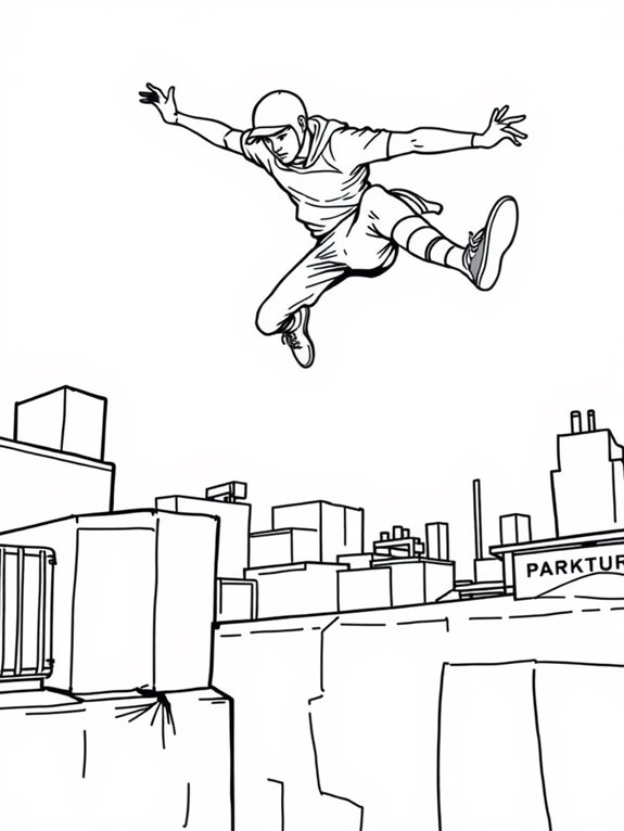 parkour inspired coloring activity