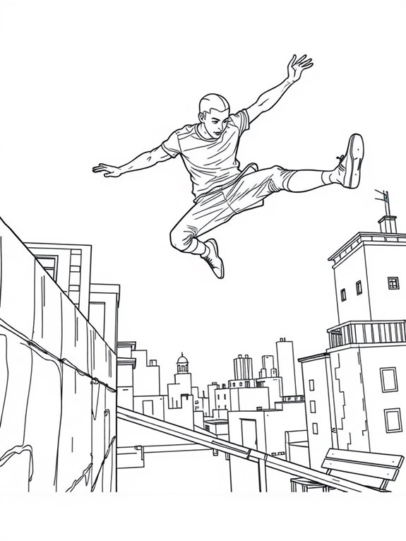 parkour skills coloring page