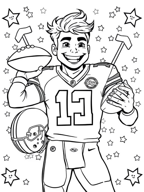 patrick mahomes coloring page