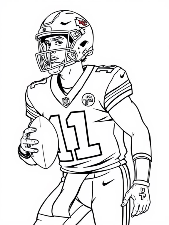 patrick mahomes coloring page