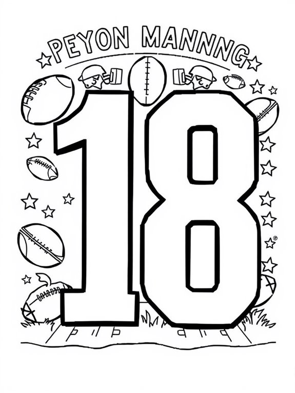 peyton manning jersey coloring page