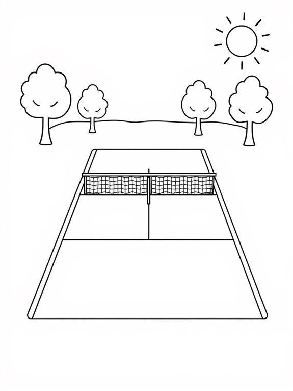 pickleball court coloring page