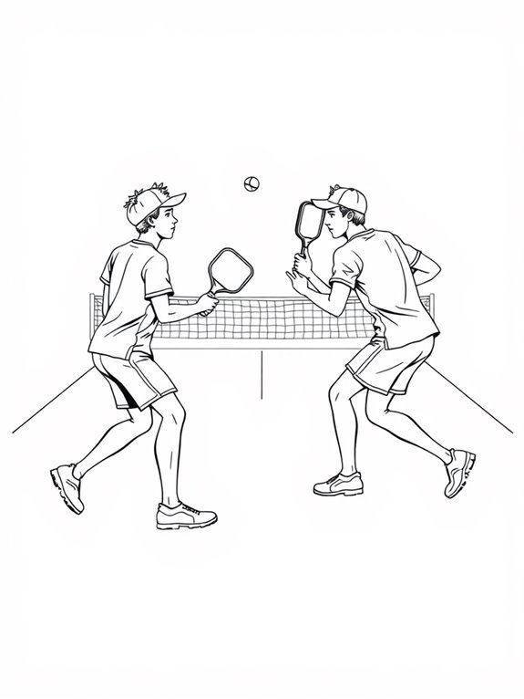 pickleball match coloring page