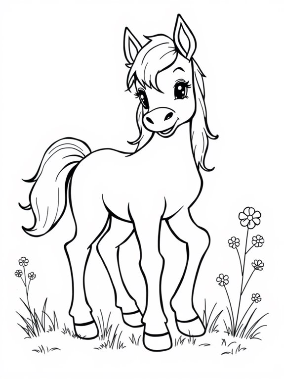 playful foal coloring page