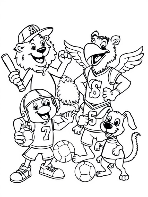 playful mascots coloring fun