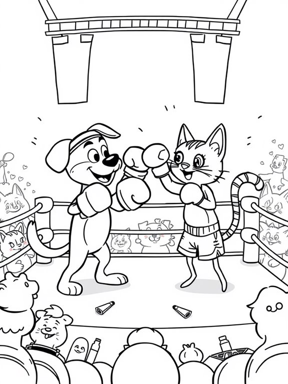 playful pet boxing match