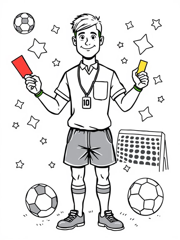 playful referee coloring page