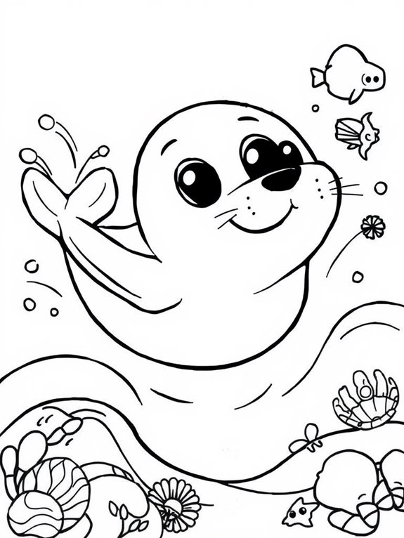 playful seal coloring fun