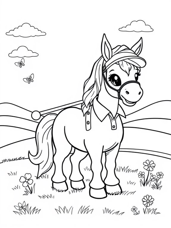 pony polo coloring page