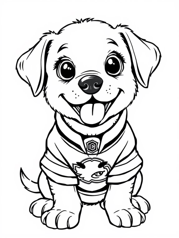 puppy in jersey coloring page