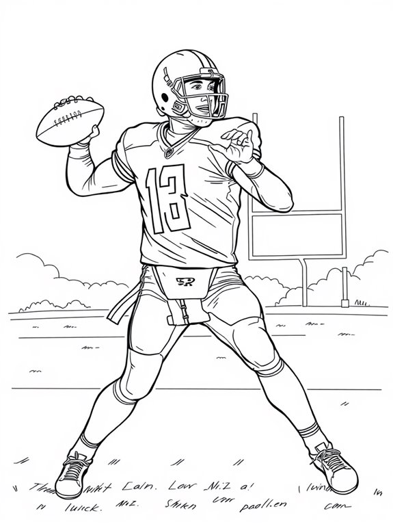 quarterback coloring page activity