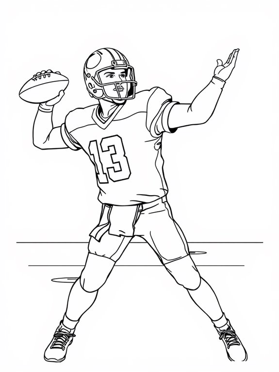 quarterback coloring page design