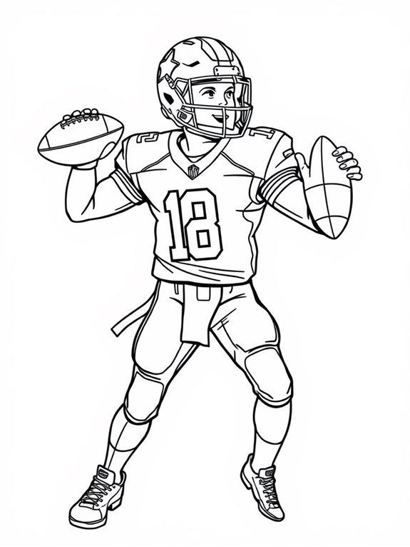 quarterback in action pose