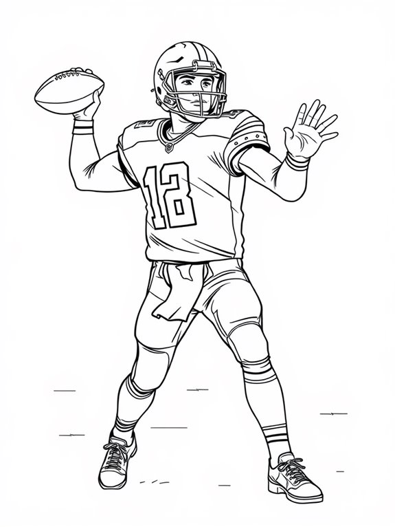 quarterback throwing football illustration