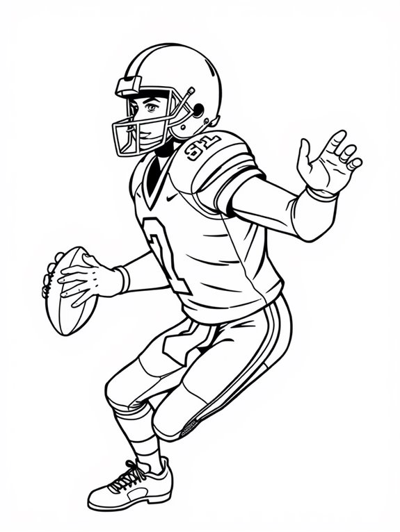 quarterback wearing a helmet