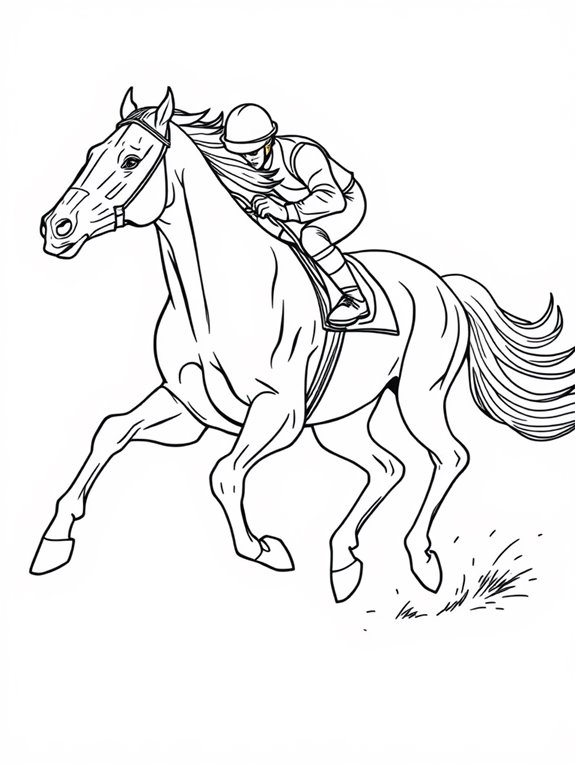 racing horse coloring page