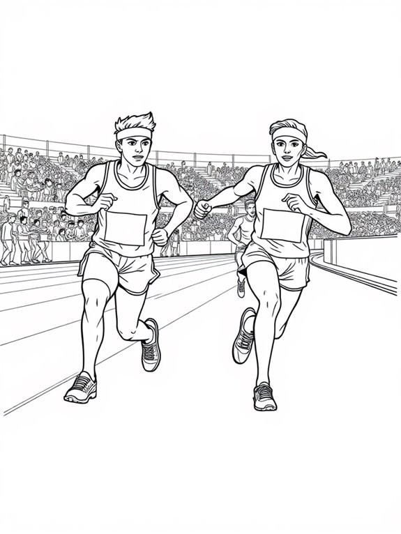 relay baton coloring page