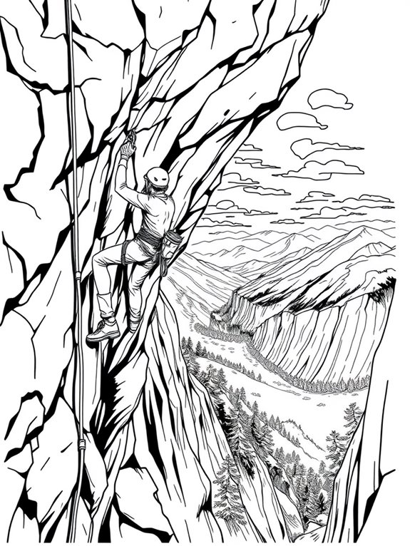 rock climbing coloring page