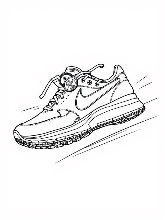 running shoe coloring page