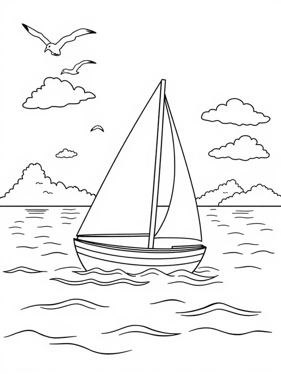 sailing themed coloring activity