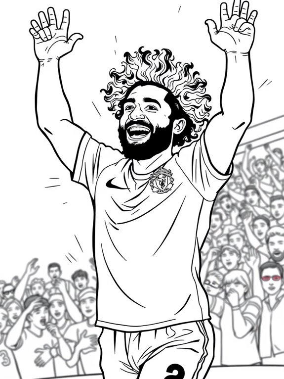 salah goal celebration coloring page