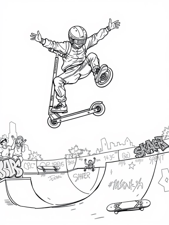 scooter tricks coloring page