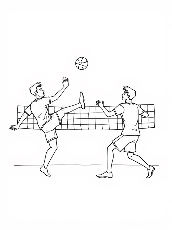 sepak takraw action scene